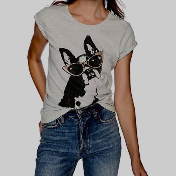 SOLD J Crew Collector Graphic Tee French Bulldog - Picture 1 of 8